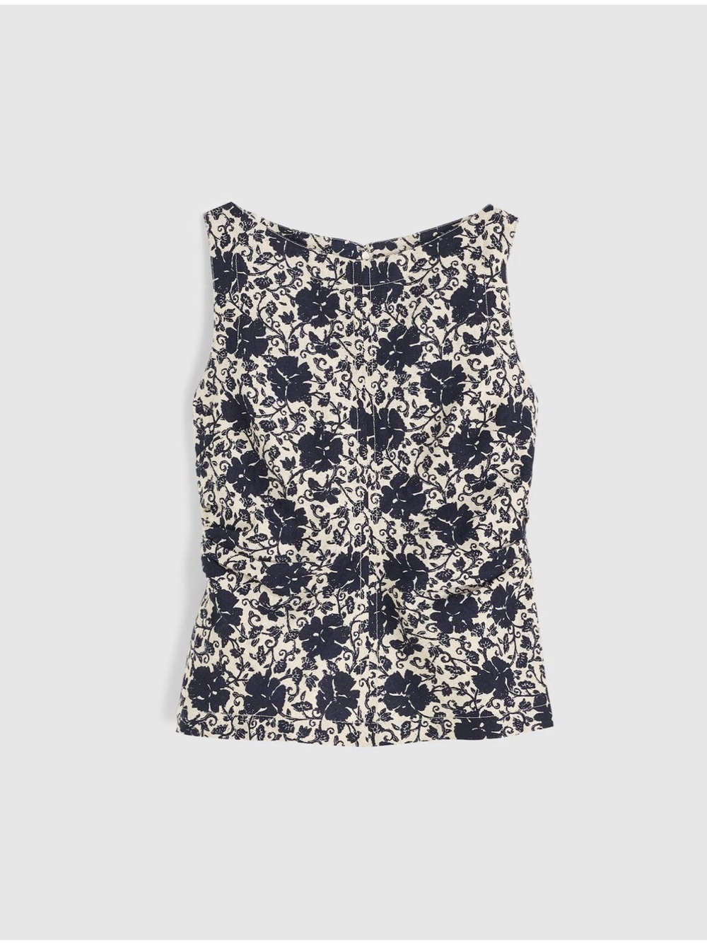 Madewell Cinched Boatneck Sleeveless Top in 100% Linen